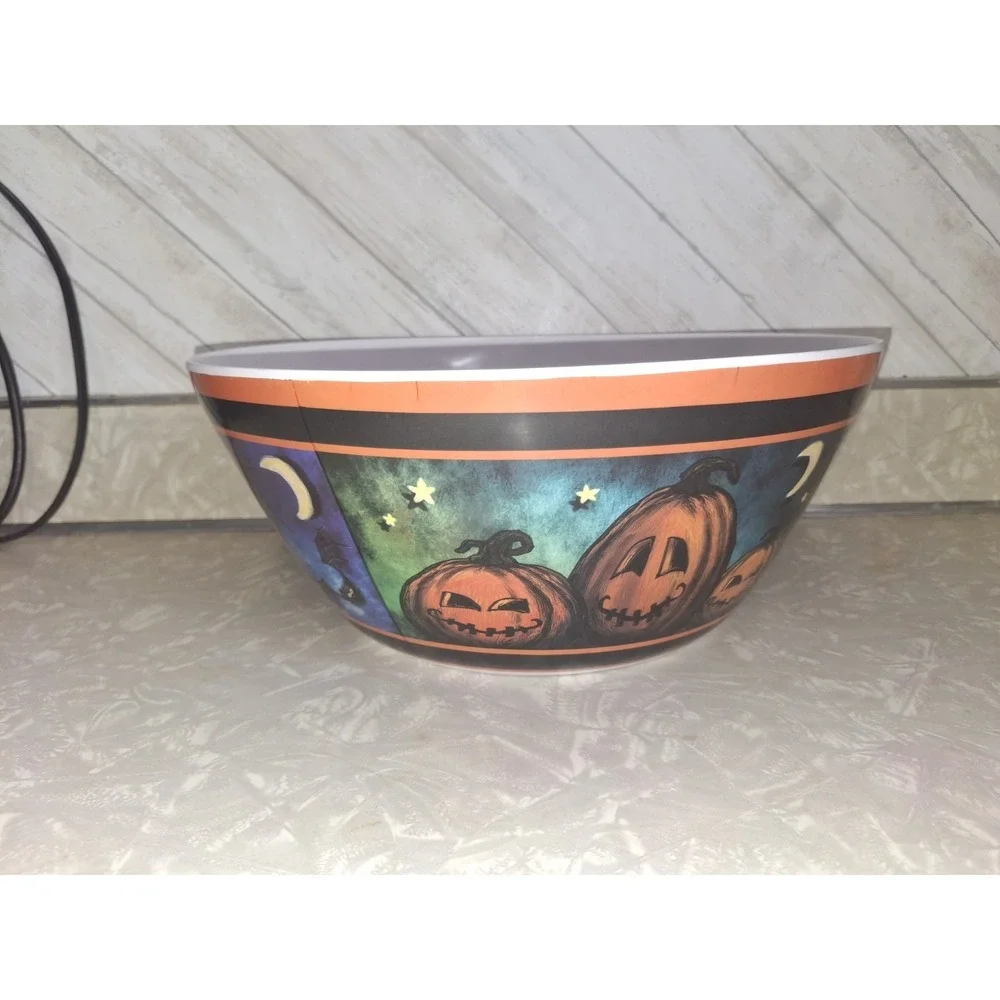 Halloween Trick or Treat Candy Bowl Citrus Grove 2012 Vintage Ghosts Pumpkin Cat
